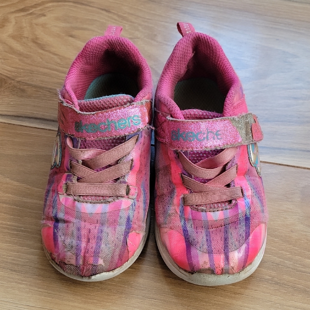 *3/$15* Skechers Kids Pink Sneakers Size 10 Velcro